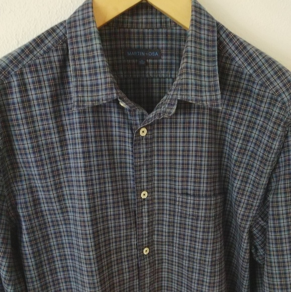 Blue on Blue Window Pane Plaid Long-Sleeve XL - Picture 4 of 6